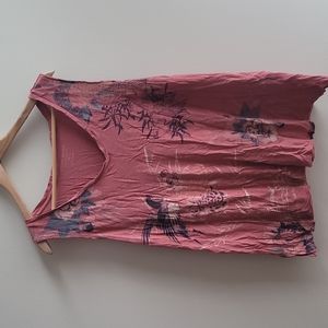 Lucky Brand Bird Floral Print Sleeveless Top (1X)